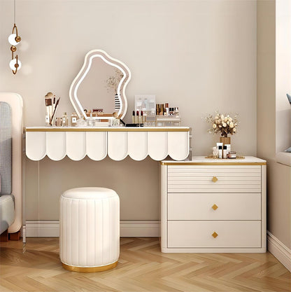 Simple Bedroom Makeup Vanity Dresser Makeup Vanity Desk Set with Mirror Storage