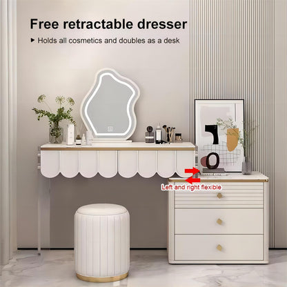 Simple Bedroom Makeup Vanity Dresser Makeup Vanity Desk Set with Mirror Storage