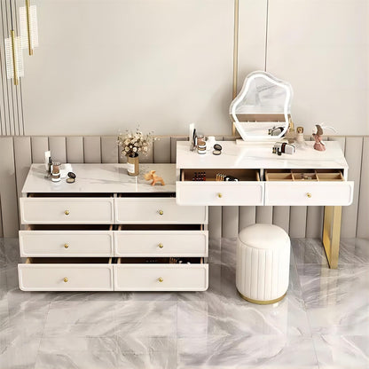 Bedroom Furniture Smart Makeup Mirror with Led Light Dressing Table Set with Makeup Stool