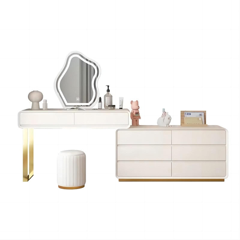 Bedroom Furniture Set Dresser Makeup Vanity Led Makeup Dressing Table with Lighted Mirror