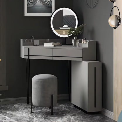 Bedroom with Lighted Mirror Storage Cabinet Integrated Modern Minimalist Small Dressing Table Light Luxury Makeup Dressing Table