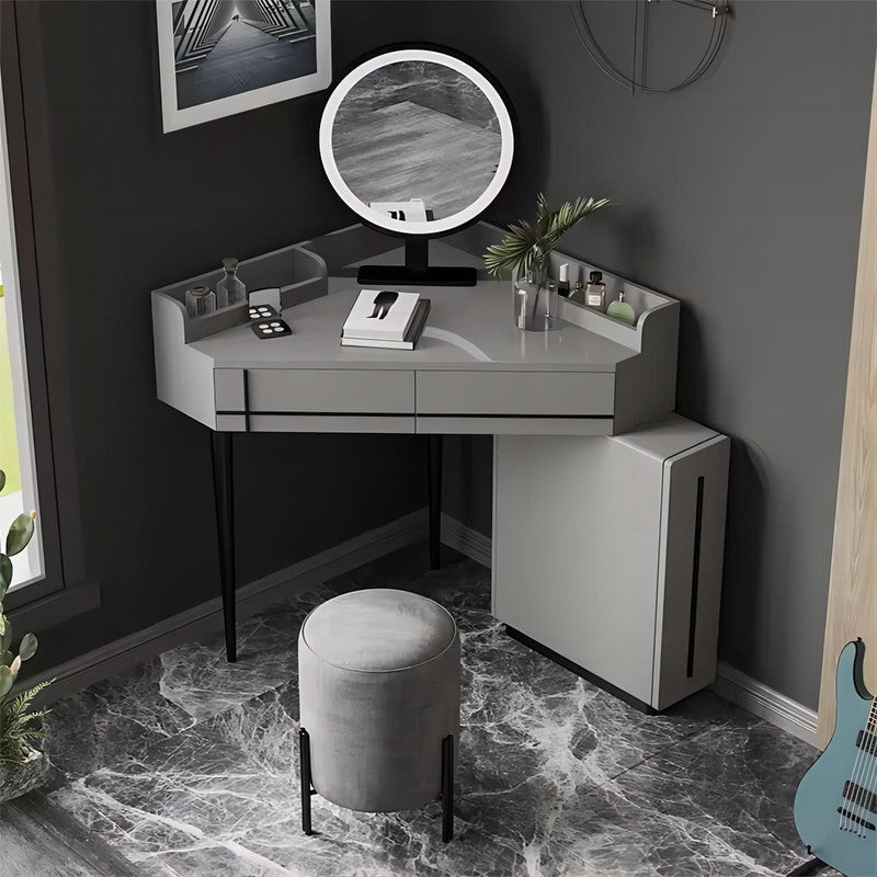 Bedroom with Lighted Mirror Storage Cabinet Integrated Modern Minimalist Small Dressing Table Light Luxury Makeup Dressing Table