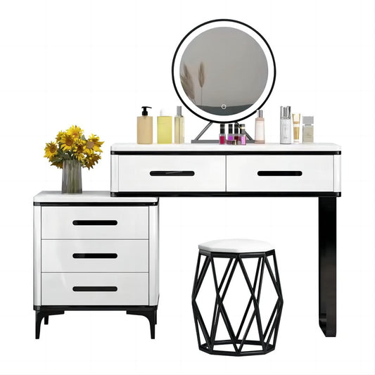 Modern Gold Legs Dresser Table Makeup Table Bedroom Furniture Dressing Table with Mirror and Drawers