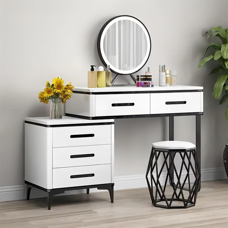 Modern Gold Legs Dresser Table Makeup Table Bedroom Furniture Dressing Table with Mirror and Drawers