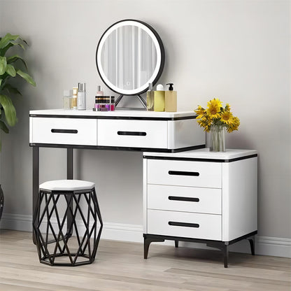 Modern Gold Legs Dresser Table Makeup Table Bedroom Furniture Dressing Table with Mirror and Drawers