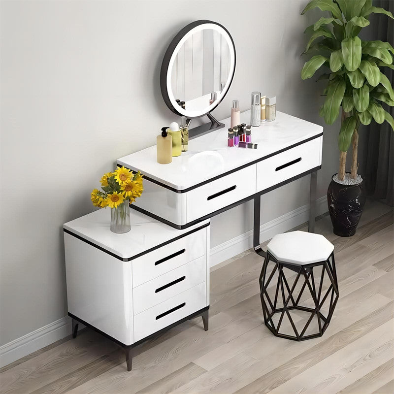 Modern Gold Legs Dresser Table Makeup Table Bedroom Furniture Dressing Table with Mirror and Drawers