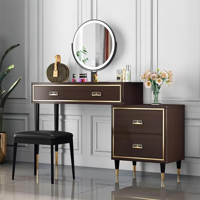 Bedroom Makeup Vanity Table Modern Vanity Table White Dressing Table with LED Mirror